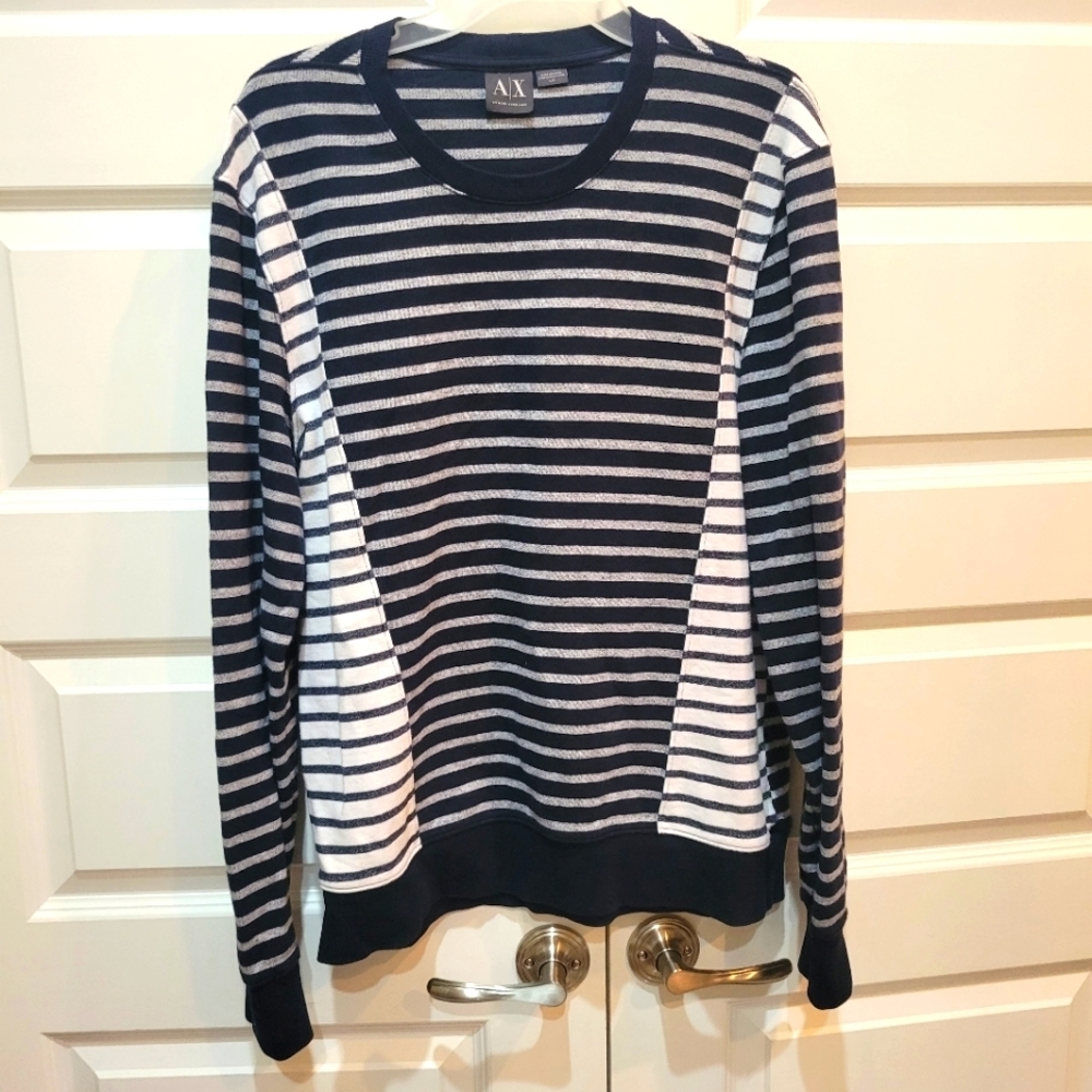 Armani Exchange mens large stripped sweater‎ size large casual